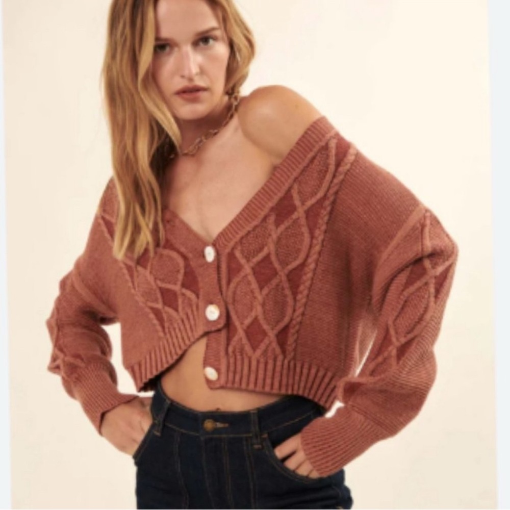 Cinnamon Cable Knit Cardigan